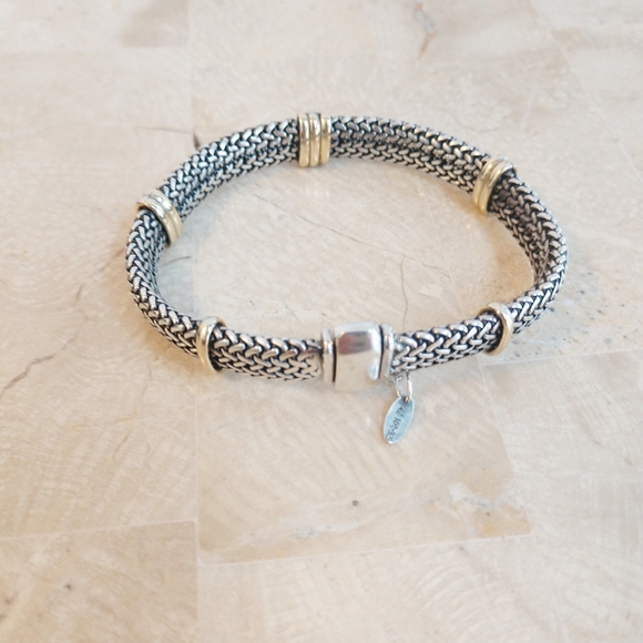 unknown Jewelry - 14k gold & sterling silver Wheat Chain Bracelet